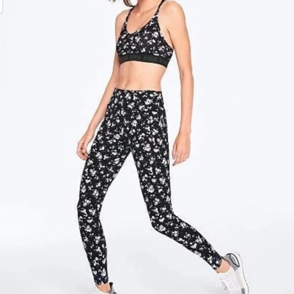 PINK floral leggings